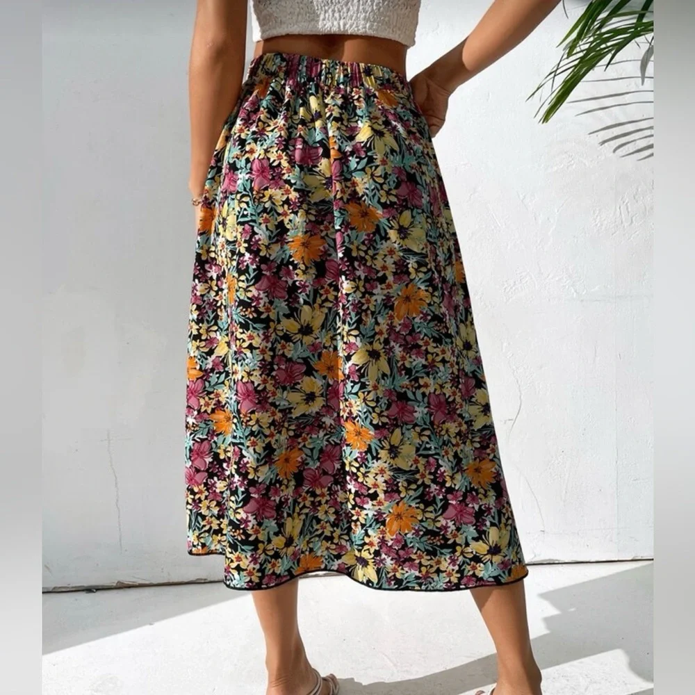 SHEIN Floral Maxi Skirt for Casual Wear